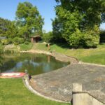 Garden with pond at rural property